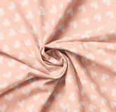Daisy&Lilly-Cross-Stitched Hearts,Light Coral (Sold By 1/2 Meter)